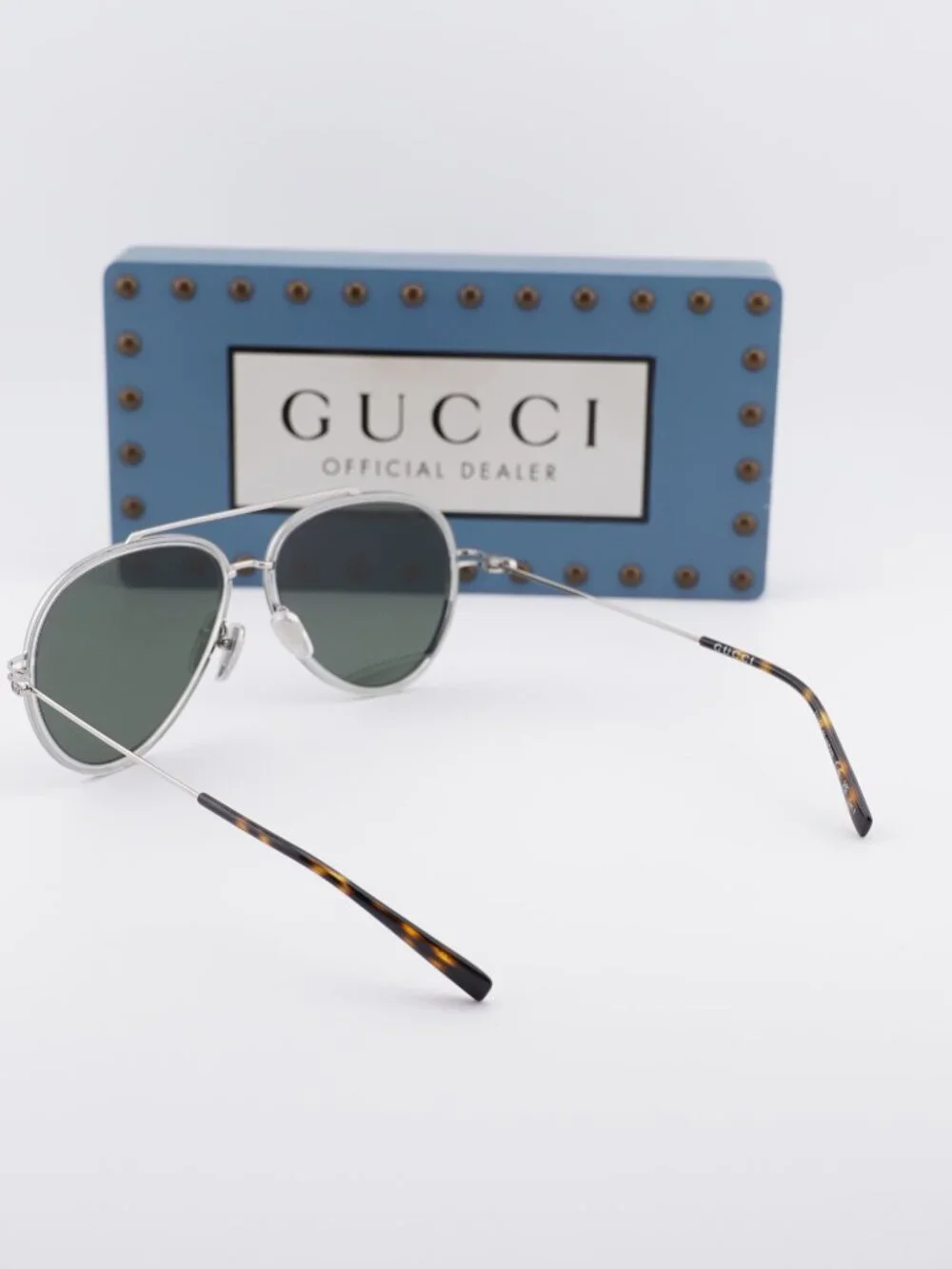 Gucci GG1981S 005 Aviator Sunglasses - Transparent Grey/Silver\ Grey